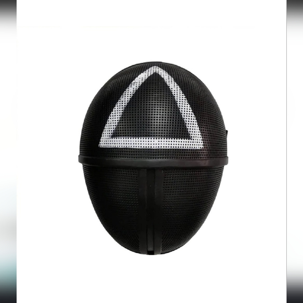 Cosplay Black Mask with White Triangle Design
